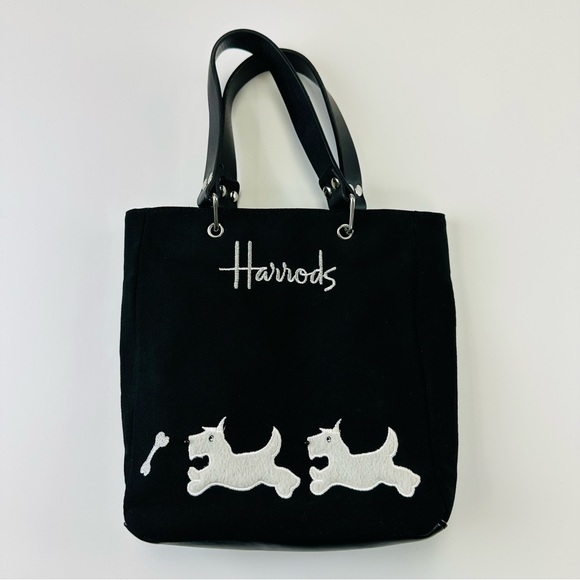 Harrods Handbags - Harrods Scottie Dog Mini Tote canvas double handle zip top Knightsbridge bag
